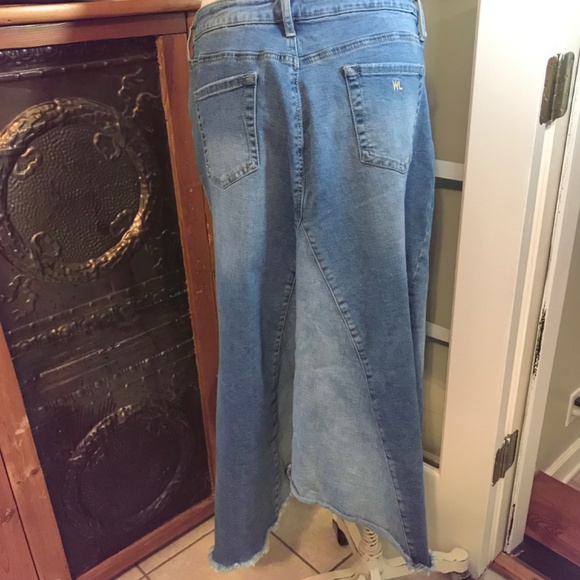 Wash lab “Selma” pieced 2 tone sky denim skirt - Picture 10 of 16